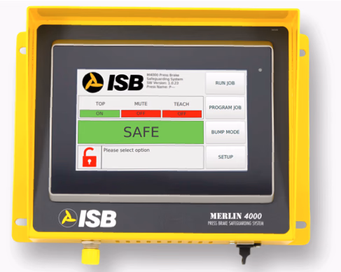 Merlin 4000 HMI showing Hazard state in red